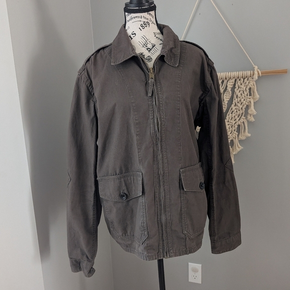 Eddie Bauer jacket Medium Green Collared Zip Up Unisex - Picture 2 of 12